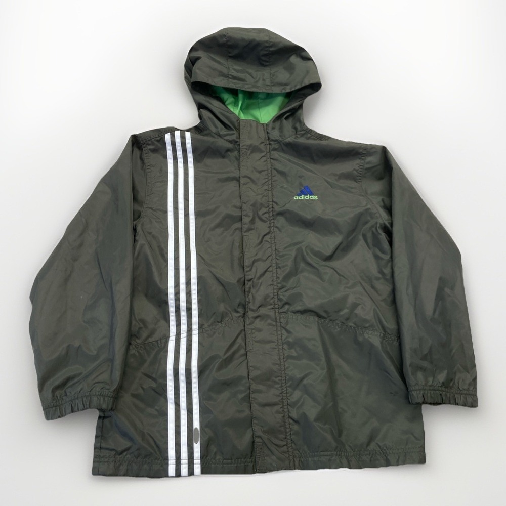 Vintage Adidas Windbreaker Jacket Mens M Colorblock 90s Y2k Lined Track Green